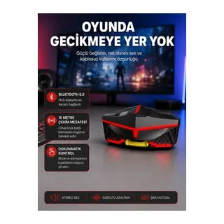 Kablosuz Bluetooth Kulaklık 5.0 Dokunmatik Kontrol Gürültü Engelleme