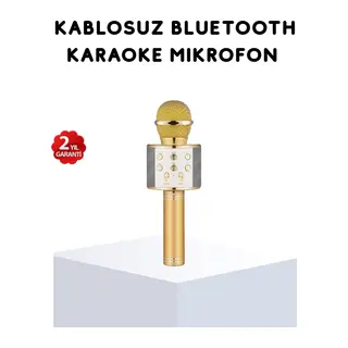 Karaoke Mikrofonu Bluetooth USB AUX Girişli Yankı Efektli