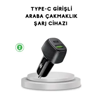 38W Araç Şarj Cihazı Type-C PD USB Hızlı Şarj Çift Port