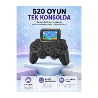 S10 Retro Oyun Konsolu Taşınabilir 2.8 İnç Ekran Ergonomik Nostalji Yeni Nesil
