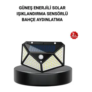 Solar Bahçe Lambası 100 LED Hareket Sensörlü Güneş Enerjili Aydınlatma