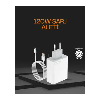120 Watt Type C Şarj Başlığı Poco X3 X4 X5 Pro Uyumlu