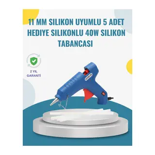 5 Silikon Hediyeli 40W Sıcak Silikon Tabancası Pratik Güçlü Kullanım
