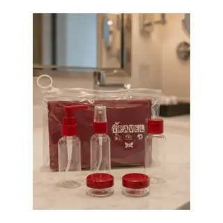 Seyahat Tipi 5 Parça Dolum Şişesi Seti Şeffaf Kozmetik Taşıma Kabı
