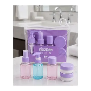 Şeffaf Seyahat Dolum Şişesi Seti 5 Parça Kozmetik Organizer