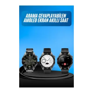 Amoled Ekran 3 Kordonlu Akıllı Saat 5.0 Bluetooth Bağlantılı Android ve İOS Uyumlu