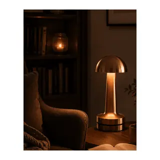 Dokunmatik Mantar Gece Lambası Bronz LED Masa Aydınlatması
