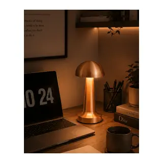Modern Bronz Mantar Masa Lambası LED Dokunmatik Dekoratif Aydınlatma