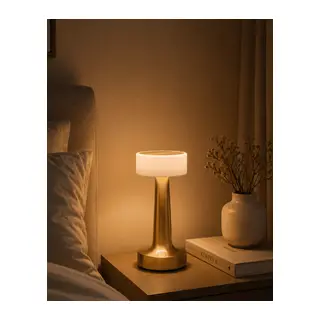 Gold Kare LED Masa Lambası Şarjlı Dimmer Kontrollü Dekoratif Işık