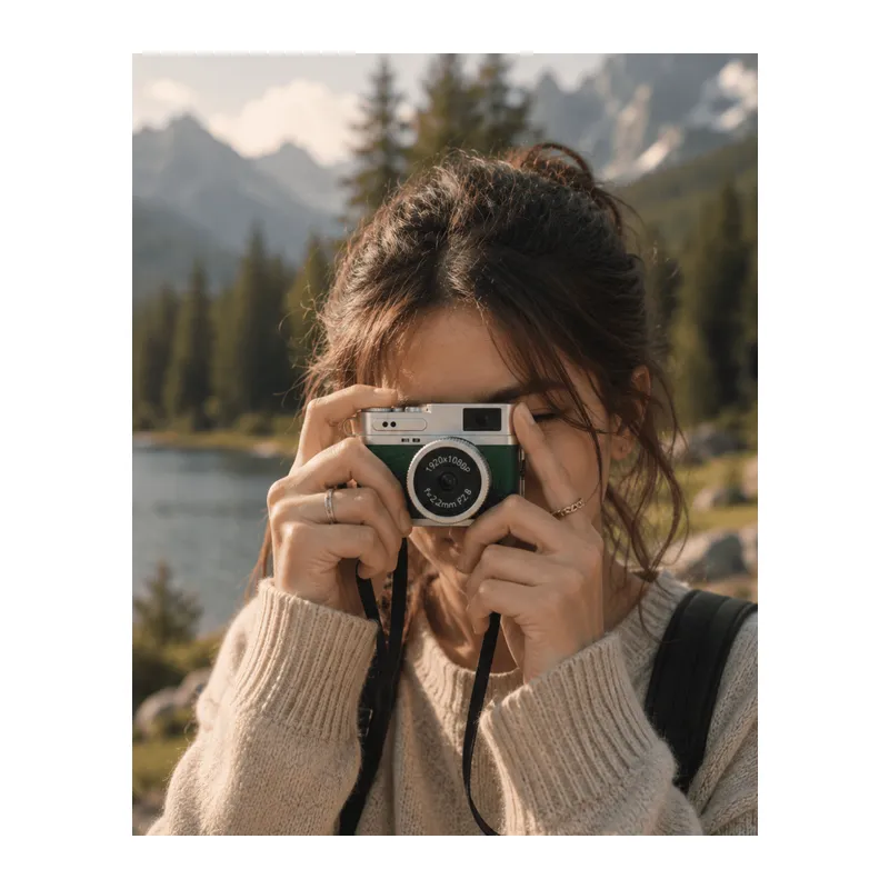 1080P HD Mini Kamera IPS Ekranlı 4K Lens Destekli Taşınabilir Dijital Kamera