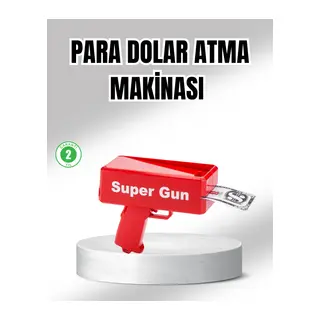 Super Money Gun Para Saçma Tabancası Yüksek Atış Güçlü Kırmızı Model