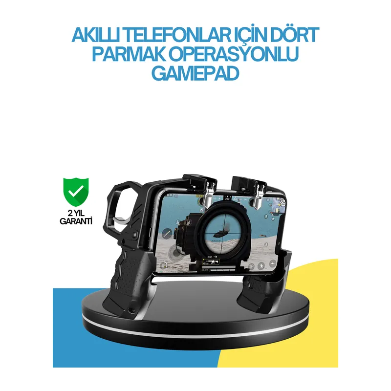 Dört Parmak Destekli Mobil Gamepad Tetikli Oyun Kontrolcüsü