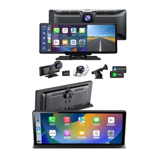 4K 10.2 İnç Çift Kameralı Araç Multimedya Ekranı CarPlay Kablosuz Tüm Cihazlara Uyumlu