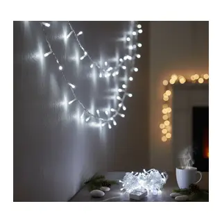 Damla Uçlu Beyaz Işık Şeffaf Kablo 10m 100 Led