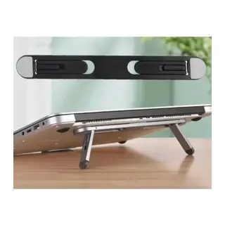 Siyah 2 Kademeli Katlanabilir ve Yapışkanlı Laptop Standı