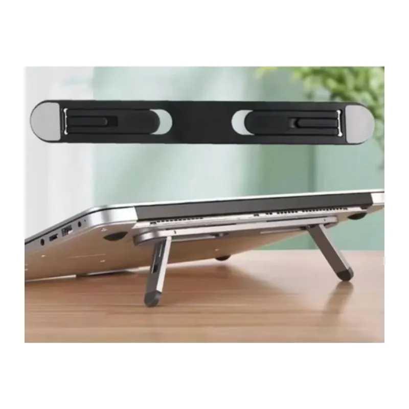 Siyah 2 Kademeli Katlanabilir ve Yapışkanlı Laptop Standı