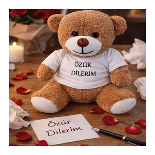 Özür Dilerim Tişörtlü Peluş Ayıcık