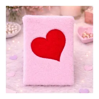 Kalpli Pembe Peluş Defter