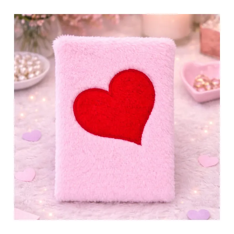 Kalpli Pembe Peluş Defter
