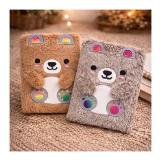 Sevimli Ayıcık Peluş Çizgili Defter