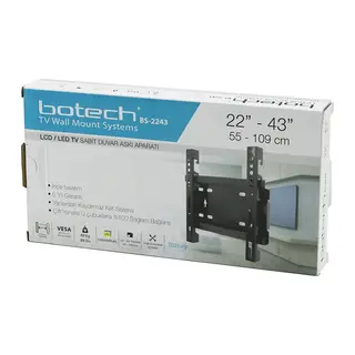 22 İnç ve 43 İnç - 55-109 cm - Sabit TV Askı Aparatı - 40 kg Taşıma Kapasitesi