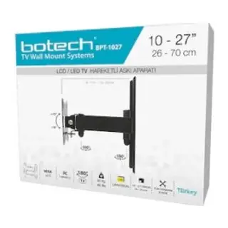 Hareketli TV Askı Aparatı - 10-27 İnç - 26-70 cm - LCD LED TV Uyumlu - 180 Derece Dönebilir