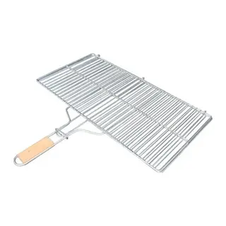 Büyük Boy Mangal Izgarası - 50x30 cm - Ahşap Saplı