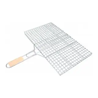 Orta Boy Mangal Izgarası - 40x30 cm - Ahşap Saplı