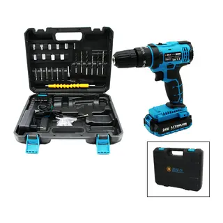 Mavi Renk Şarjlı Matkap Seti - Çantalı - 1350 RPM - 24W