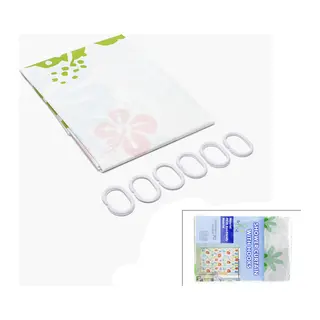 PVC Duş Perdesi - Çift Kanatlı - 12 Halkalı - 90x180 cm