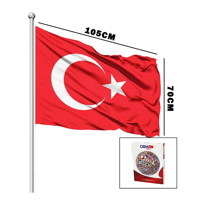 Türk Bayrağı - 70x105 cm - Alpaka Kumaş