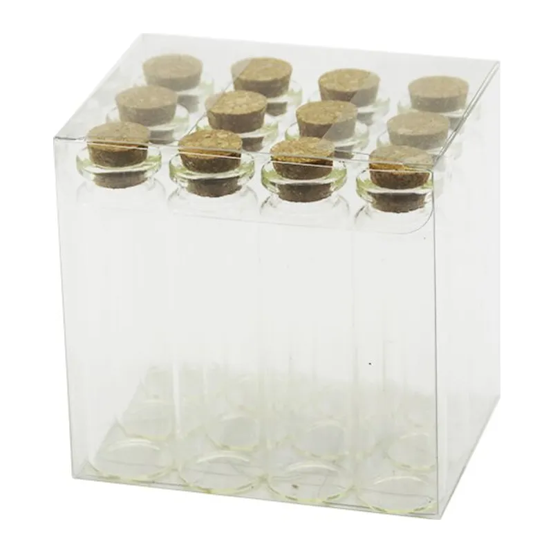 Boş Tüp Cam Şişe - 20 ml - Mantar Kapak