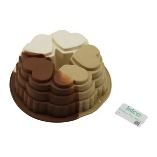5 Dilim Kalp Tasarımlı Kek Kalıbı - Silikon - 9 cm Derinlik
