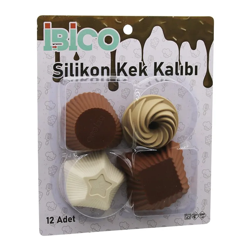Muffin Kek Kalıbı Seti - 12'li Paket - Karışık Şekilli Set
