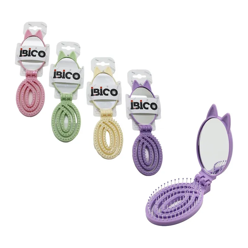 Aynalı Çocuk Tarağı - Katlanır - Oval - Plastik