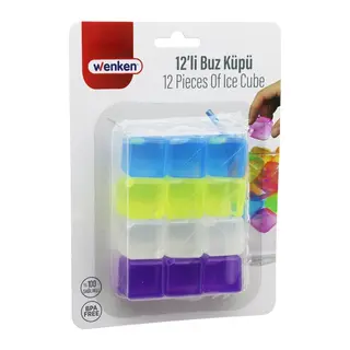 12'li Buz Küpü Seti - Su Dolu - Renkli Plastik