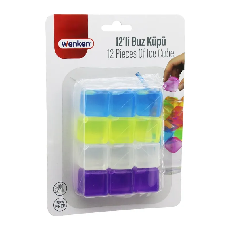 12'li Buz Küpü Seti - Su Dolu - Renkli Plastik