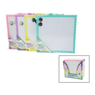 Manyetik Beyaz Yazı Tahtası - Çift Taraflı - 29x29 cm - Renkli Çerçeve