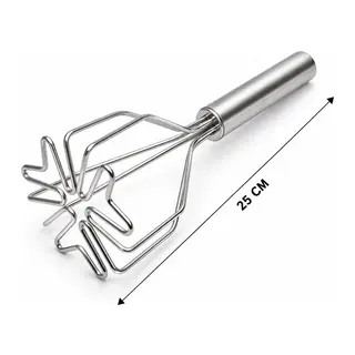 Patates Ezici - Kalp Şekilli - Paslanmaz Çelik - 26 cm Uzunluk