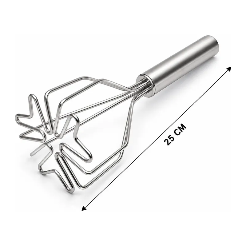 Patates Ezici - Kalp Şekilli - Paslanmaz Çelik - 26 cm Uzunluk