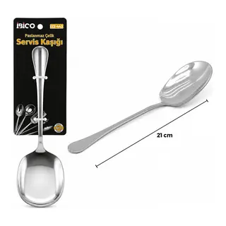 Metal Servis Kaşığı - 21 cm - Krom Renk
