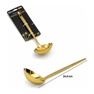 Metal Servis Kepçesi - Gold Renk - 24.5 cm