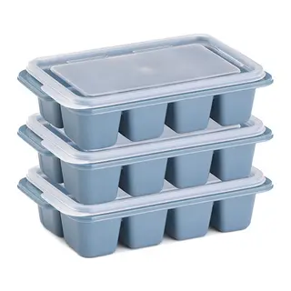 3'lü Mini Buz Kalıbı - Küp Şekilli - Kapaklı - Plastik
