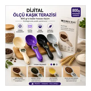 Dijital Ölçü Kaşığı - Terazili - 800 gr Ölçme Kapasitesi