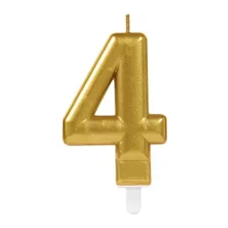 4 Rakamı Mum Gold Renk