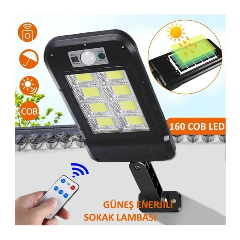 Uzaktan Kumandalı 160 Led Solar Bahçe Lambası