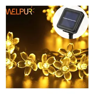 Solar Çiçekli Dekoratif 30 Led Bahçe Lambası