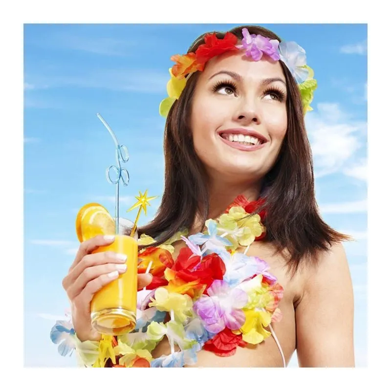 Hawaii Çiçekli Kolye Bileklik Seti