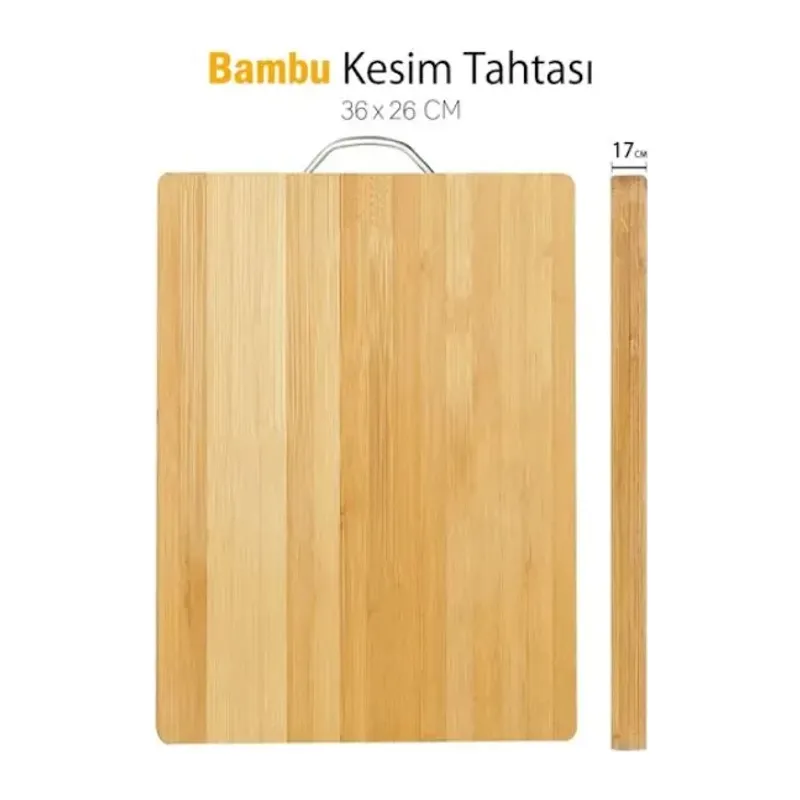 Metal Saplı Bambu Kesim Panosu