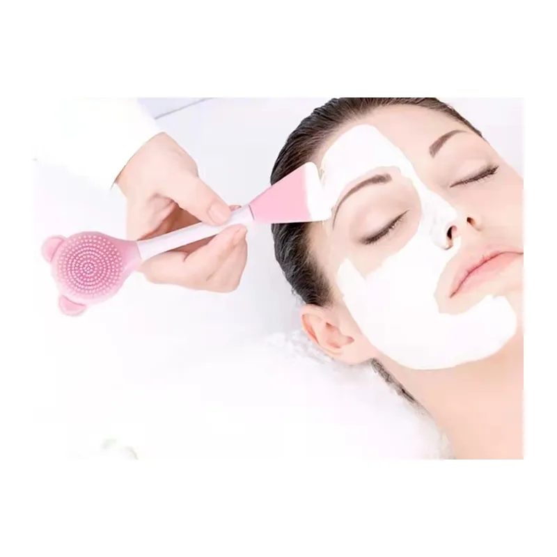 Silikon Yüz Temizleme Fırçası ve Maske Uygulama Spatulası
